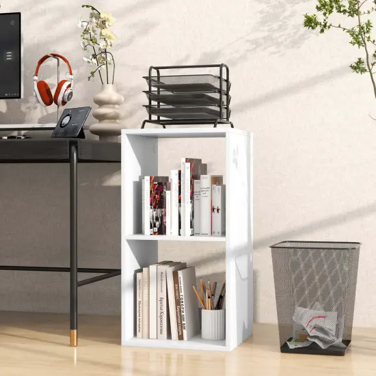 Costway 2/3-Cube Bookcase Open Back Bookshelf with Anti-tip Kit Modern Style Organizer {2}