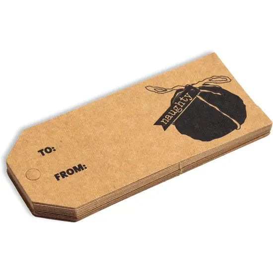 Sparkle and Bash 200 Piece Christmas Gift Tags, 3.75 x 1.6 Inch, 10 Xmas Funny Sayings, Gift Wrapping Tags for Xmas Winter Holiday Season Gifts Red {2}