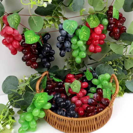 16 Pack Artificial Fake Grapes - Black Purple Red Green {5}