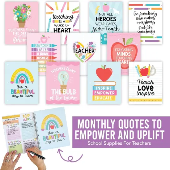 Teacher Planner 2025-2026 with Stickers (Retro Classic) {5}