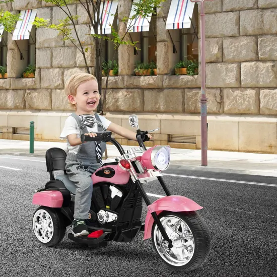 Costway 3 Wheel Kids Ride On Motorcycle 6V Battery Powered Electric Toy Blue/Pink/White/Red {2}