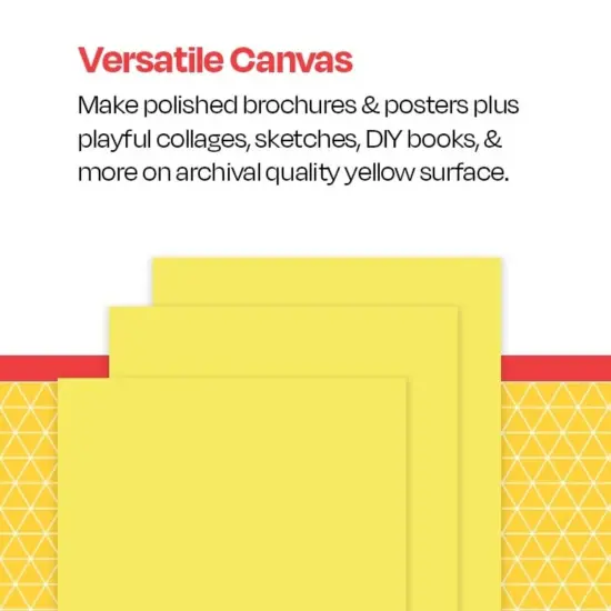 School Smart Folding Bristol Board, 12 x 18 Inches, Canary, Pack of 100 {4}