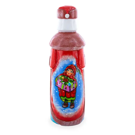 Hand Carved Ukrainian Santa Reading Wooden Figurine 7.25 Inches {4}