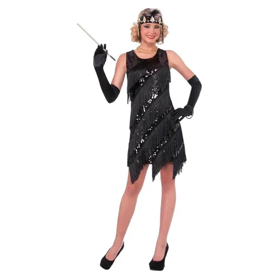 Midnight Dazzle 20's Flapper Gangster Gal Adult Costume {2}
