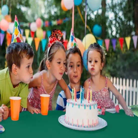 Exquisite 12-Pack Premium Plastic Tablecloth 54in. x 108in. Rectangle Plastic Table Cover Dark Green {2}