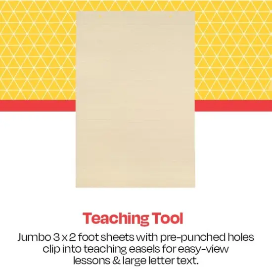 School Smart Manila Tag Ruled Chart Paper, Jumbo, 36 x 24 Inches, 100 Sheets {5}