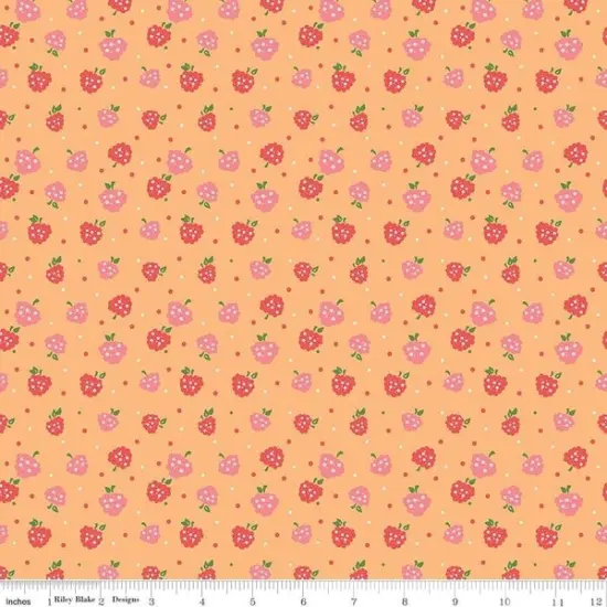 Raspberries in Orange (c16374-orange) | Summer Skies and Fireflies | Gracey Larson | Riley Blake {1}