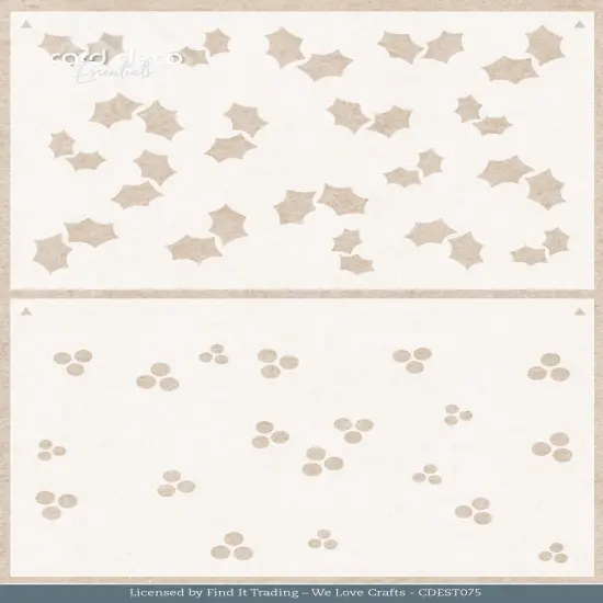 Find It Trading Card Deco Essentials Stencil-Floral Holly A5, Floral Christmas {1}