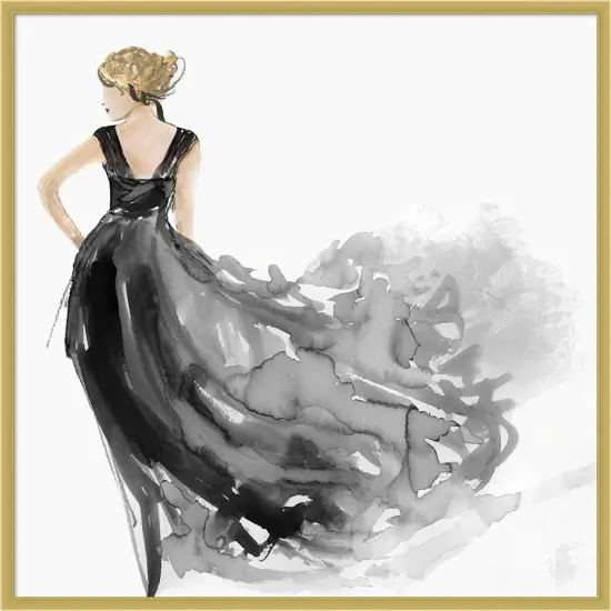 Woman in Black Dress Iby Aimee Wilson Wood Framed Wall Art Print {6}