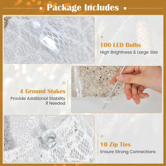 Costway Pre-Lit Angel Christmas Decoration, Artificial Christmas Decor w/ 100 LED Lights {6}