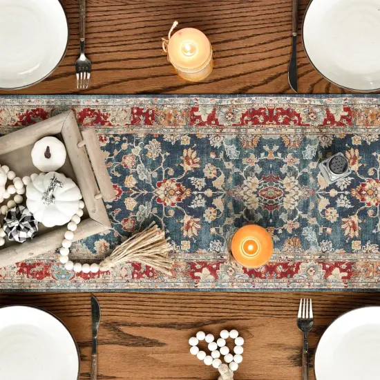 Boho Bohemia Style Red Table Runner,13x72 Inch {5}