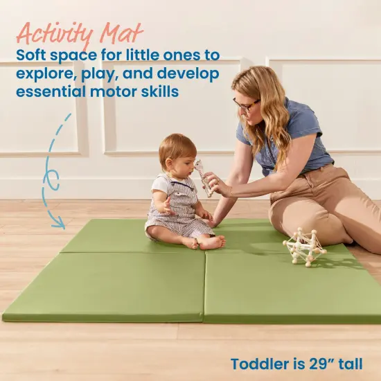 Play Patch Activity Mat Squares, Modular Playmat, 4-Pack Fern Green {3}