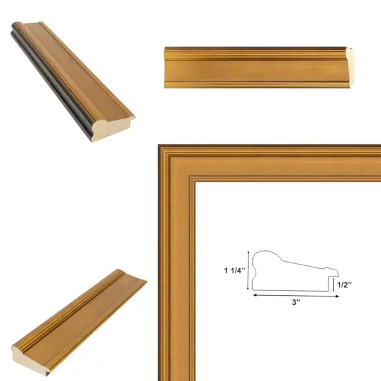 Wide Gold Leaf Flat Panel Picture Frame 12x12 frame {3}