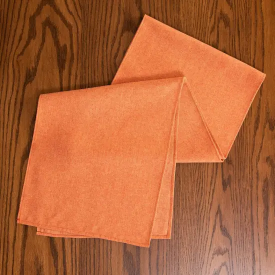Table Runner 13 x 72 Inches Long, Cotton Linen Farmhouse style - (Fall-Orange, 13&rdquo; x 72&rdquo;) {5}