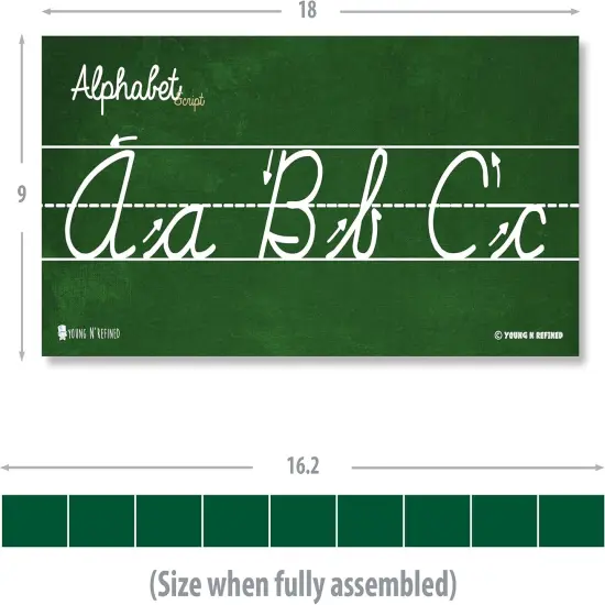 Cursive Alphabet Classroom Wall Strip Young N Refined (Glossy Paper) {3}