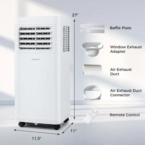 Costway Portable Air Conditioner 9000 BTU 3 in 1 AC Unit with Fan Dehumidifier Sleep Mode 6250 BTU(9000BTU ASHRAE) {3}