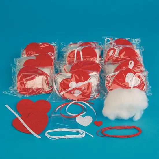 Stitched Heart Ornament Craft Kit (Pack of 12) {3}