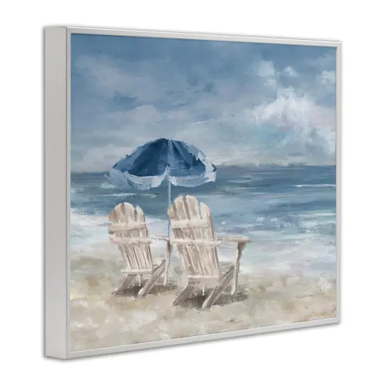 Stupell Industries Serene Beach Chairs Framed Giclee Art White Frame {3}
