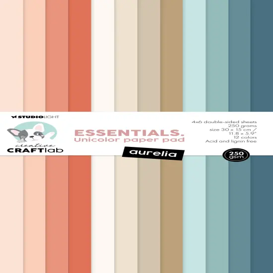 Studio Light Essentials Unicolor Paper Pad 11.8"X5.9" 24/Pkg-Nr. 151, Aurelia {1}