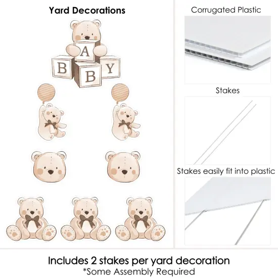 Big Dot of Happiness We Can Bearly Wait - Yard Sign and Outdoor Lawn Decorations - Teddy Bear Baby Shower Yard Signs - Set of 8 {5}