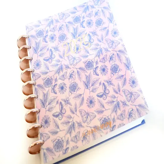 2025 Planner - Mini Horizontal Layout, Disc Bound - "Butterfly Doodles" (#1009) {2}