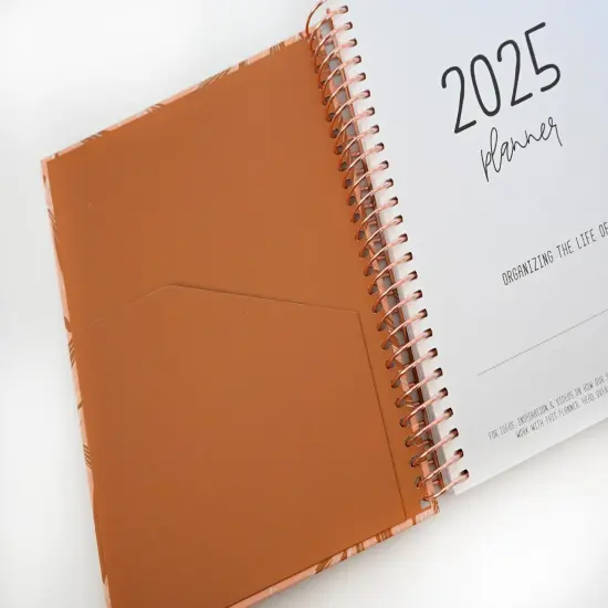 2025 Planner - Mini Signature Layout, Spiral Bound - "Golden Leaves" (#507) {3}