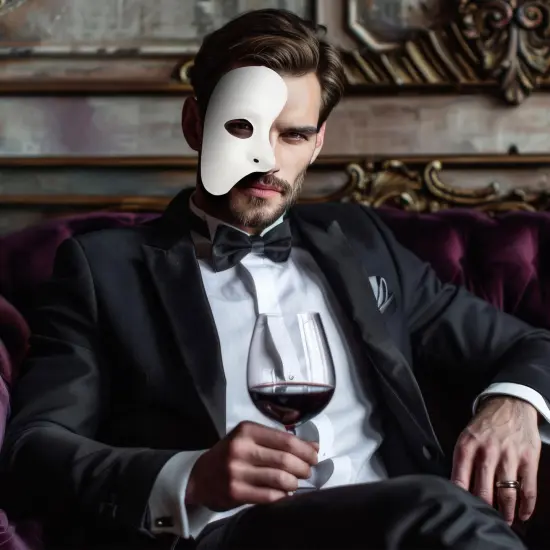 White Half Phantom Of The Opera Adult Costume Mask {3}