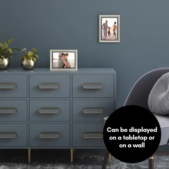 Americanflat Vintage Picture Frame with Beaded Accents with Shatter Resistant Glass and Easel Stand {6}