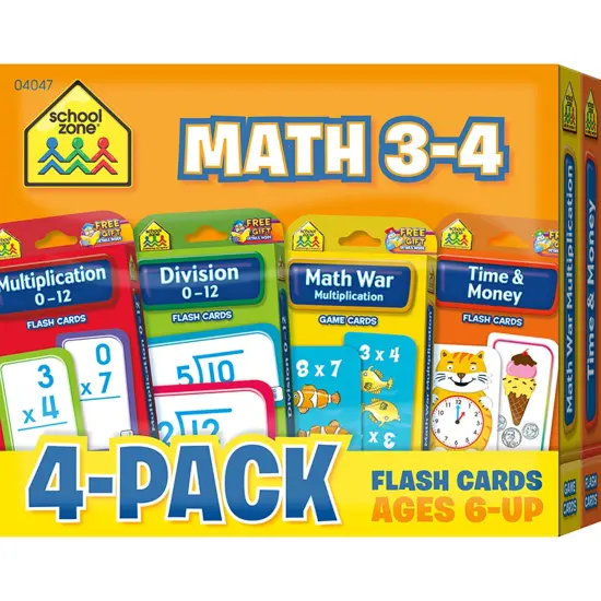 Math 3-4 Flash Card, 4-Pack {1}