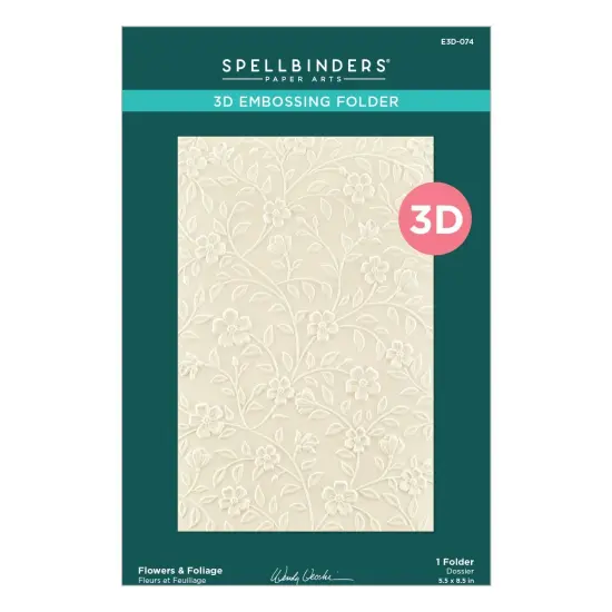 Spellbinders 3D Embossing Folder From The Garden Collection-Flowers & Foliage {1}
