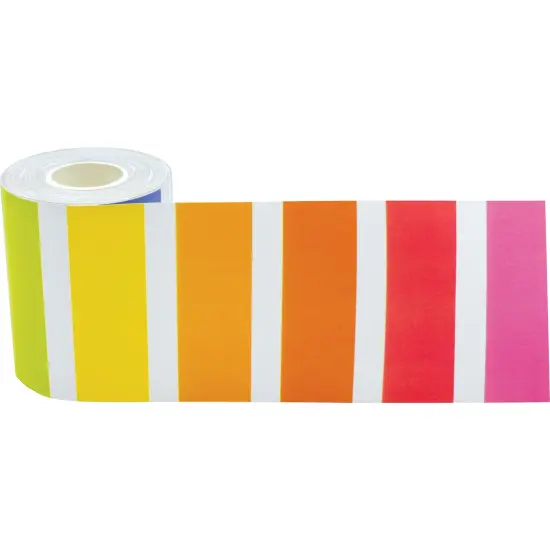 Colorful Stripes Straight Rolled Border Trim, 50 Feet {1}