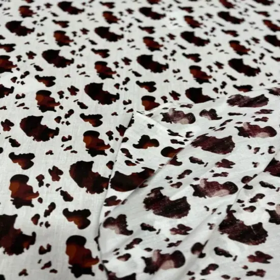 1 Yard Cow Print Poly Cotton Fabric Brown {2}