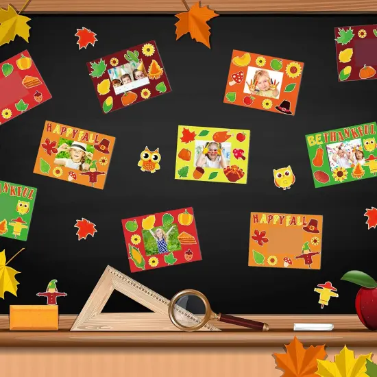 30 Packs - Thanksgiving Fall Picture Frame Craft Kits {4}