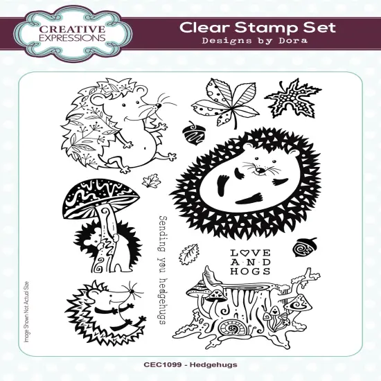 Creative Expressions Designs By Dora Clear Stamp Set 6"X8"-Hedgehugs {1}