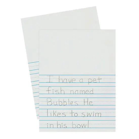 Newsprint Handwriting Paper, Picture Story, 7/8" x 7/16" x 7/16" Ruled Short, 9" x 12", 500 Sheets {1}