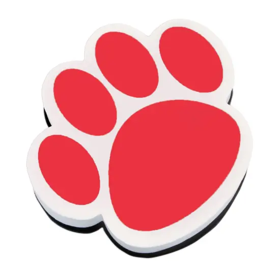 Magnetic Whiteboard Eraser, Red Paw {1}