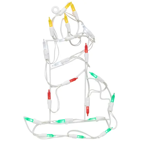 Northlight LED Lighted Candle Christmas Window Silhouette Decoration - 12" - Multi Lights White {5}