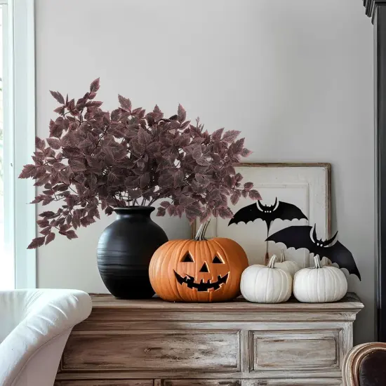 4 Pcs Artificial Cimicifuga Leaf (Chocolate, 23 in) {5}