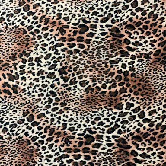 1 Yard Leopard Print Velvet Fabric for Apparel Leggings Tops Crafts 60 Inches Width Wild Cheetah {2}