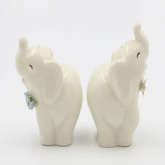 Ceramic Elephants with Flowers Salt And Pepper Shakers, Home Décor, Gift for Her, Gift for Mom, Kitchen Décor {3}
