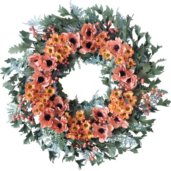 20 Inch Artificial Fall Autumn Wreaths with Leaves {1}