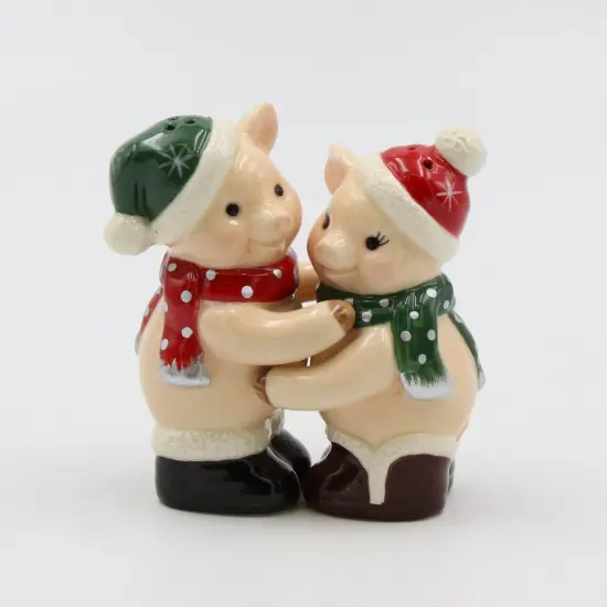 Christmas Pig Salt And Pepper Shakers, Home D&eacute;cor, Gift for Her, Gift for Mom, Kitchen D&eacute;cor, Farmhouse Decor {2}