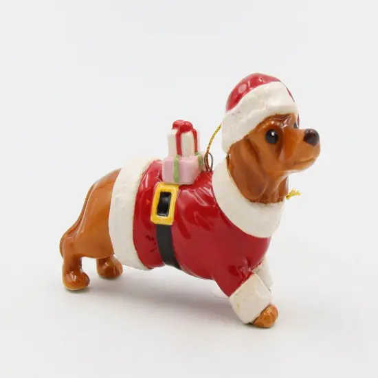 Ceramic Dachshund Santa Dog Christmas Tree Ornament, Home Décor, Gift for Her, Gift for Mom, Kitchen Décor, Dog Lover Gift, Pet Loss Gift {2}