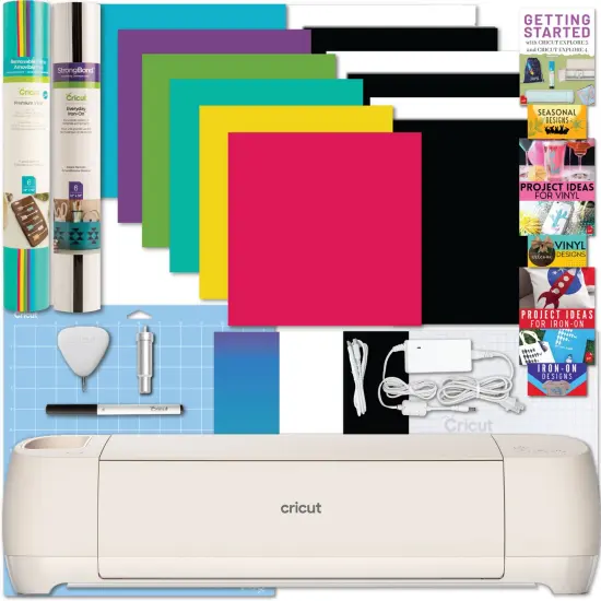 Cricut Explore 4 Electric Cutting Machine with Vinyl and Iron-On Sheets Bundle {1}