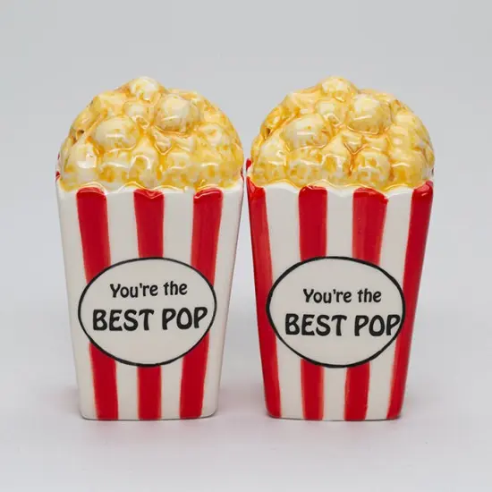 Ceramic Popcorn Salt and Pepper Shakers, Popcorn Lover Gift, Father's Day Gift {2}