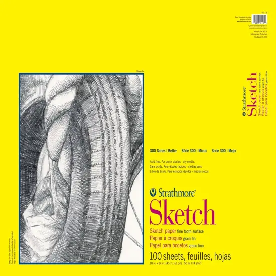 Strathmore 300 Series Sketch Pad 18"X24"-100 Sheets, Glue Bound {1}
