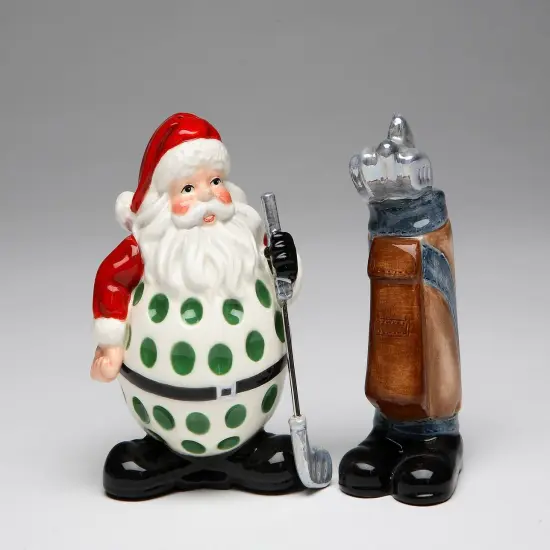 Ceramic Christmas Golf Santa Salt & Pepper Shakers, Home Décor, Gift for Her, Gift for Mom, Kitchen Décor, Christmas Décor {3}