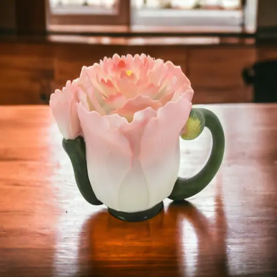 Ceramic Mini Peony Flower Teapot Figurine, Gift for Her, Gift for Mom, Kitchen D&eacute;cor, Tea Party D&eacute;cor, Caf&eacute; D&eacute;cor, Spring Kitchen Decor {1}