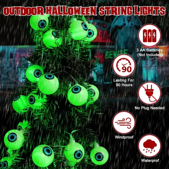 Halloween Decorations 30LED 17Ft Eyeball Halloween String Lights {2}