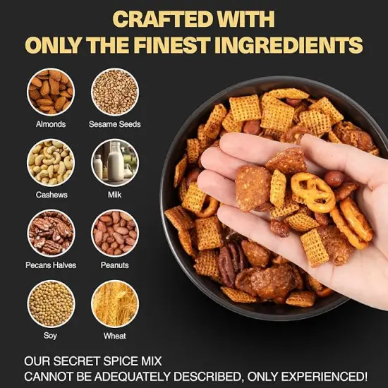 Wicked Mix Snack Mix with Mixed Nuts - Sweet and Salty Snacks Trail Mix Snack Packs with Almonds, Cashews, Pretzels, Pecans - Healthy Snacks Zero Trans Fat in Resealable Bag (Smoky Hot Chipotle, Pack of 3) {5}